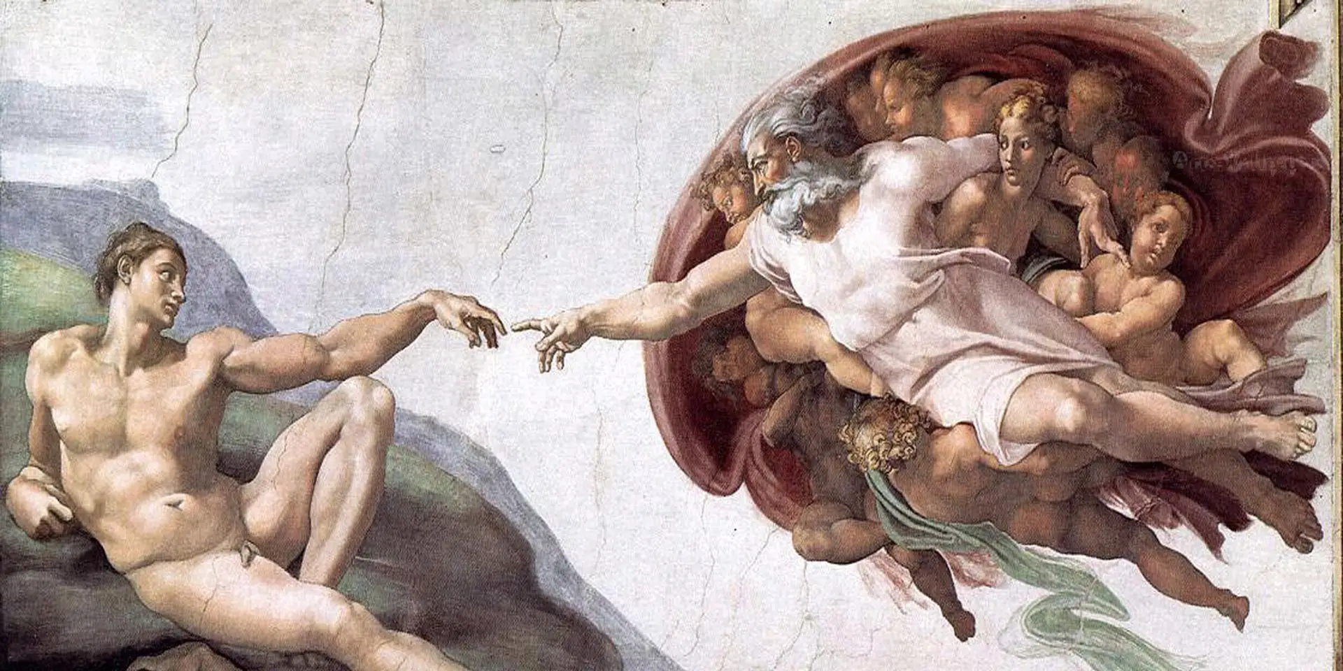 Michelangelo’s Creation of Adam on the Sistine Chapel ceiling